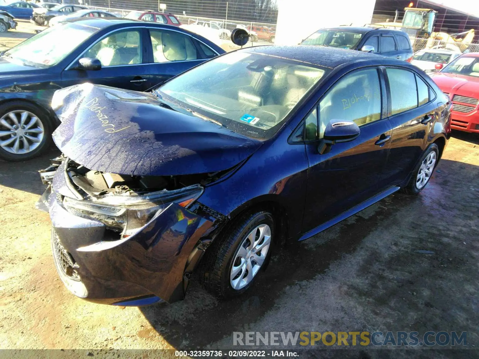 2 fotografías del automóvil dañado JTDEPRAE0LJ004158 TOYOTA COROLLA 2020