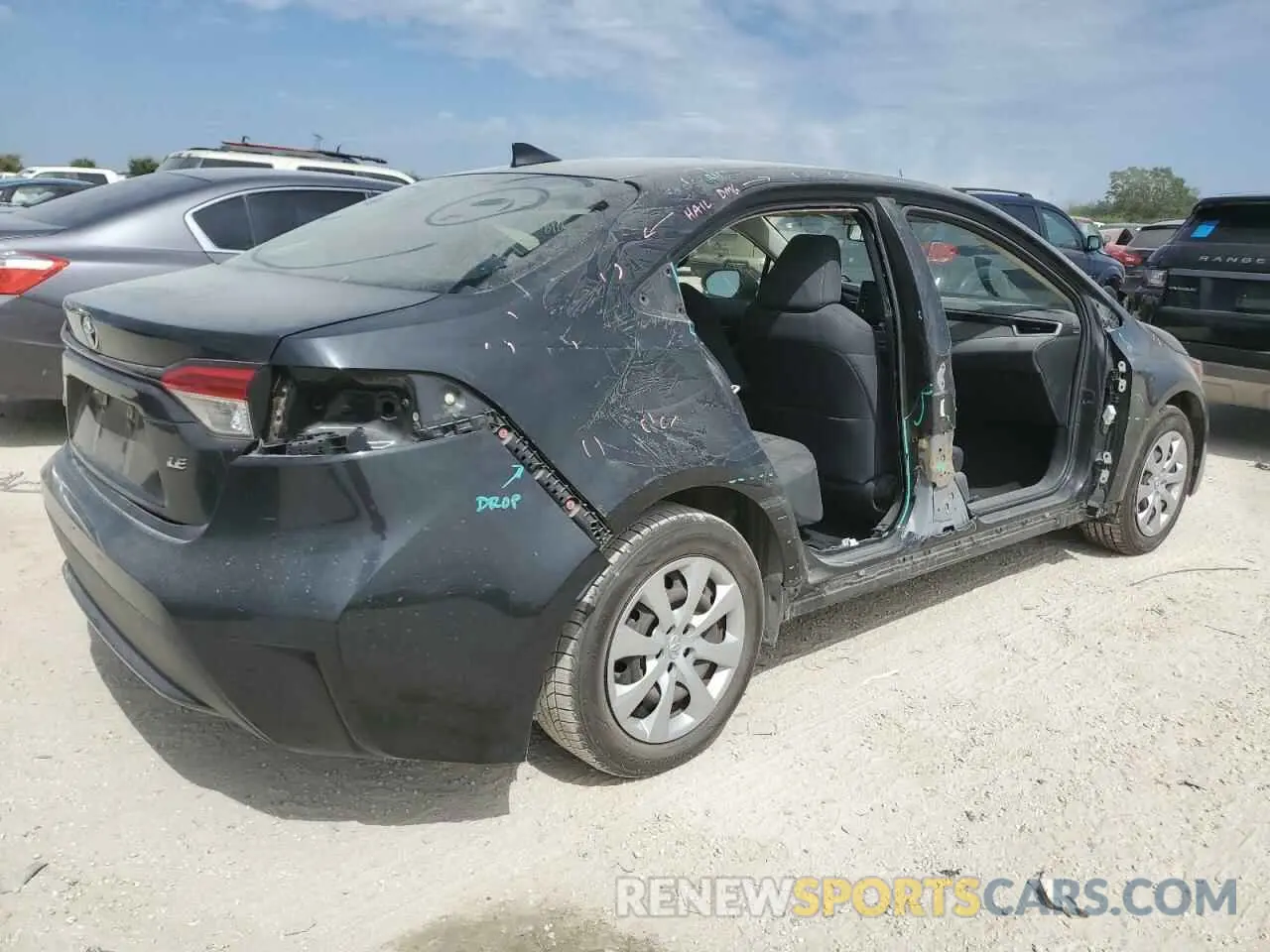 3 fotografías del automóvil dañado JTDEPRAE0LJ060410 TOYOTA COROLLA 2020