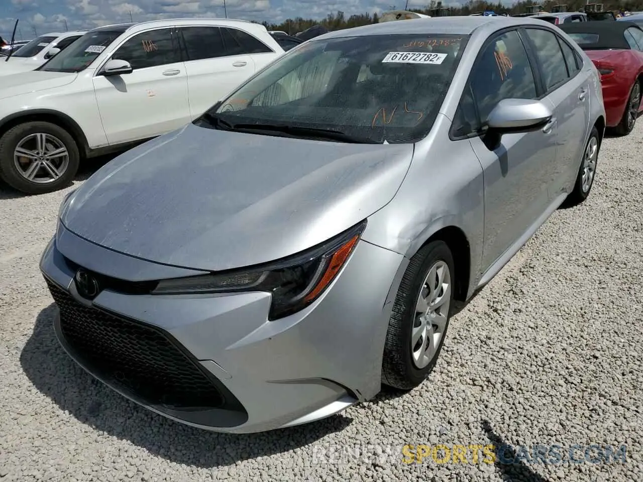 2 fotografías del automóvil dañado JTDEPRAE1LJ050128 TOYOTA COROLLA 2020