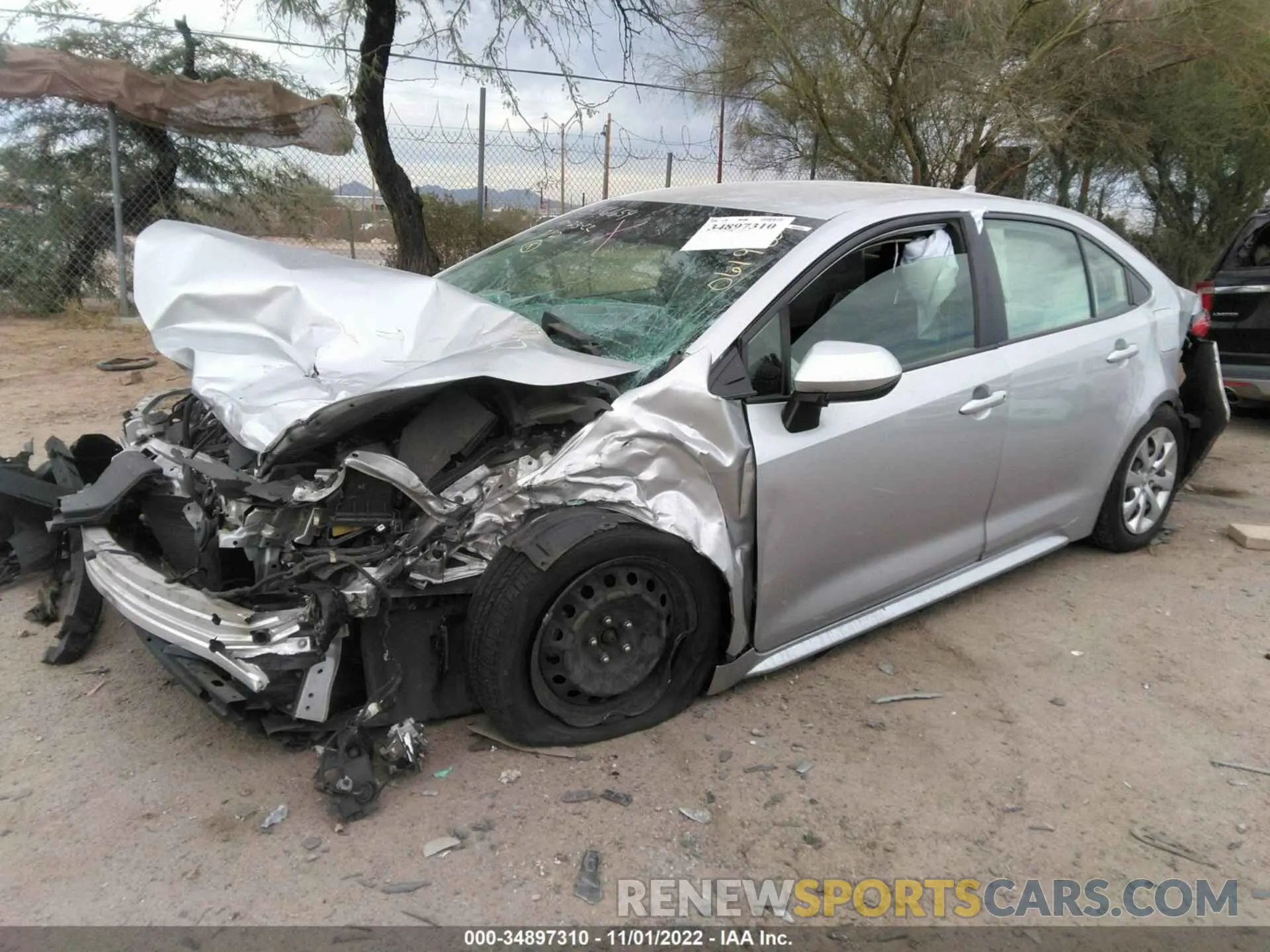 2 fotografías del automóvil dañado JTDEPRAE1LJ061985 TOYOTA COROLLA 2020