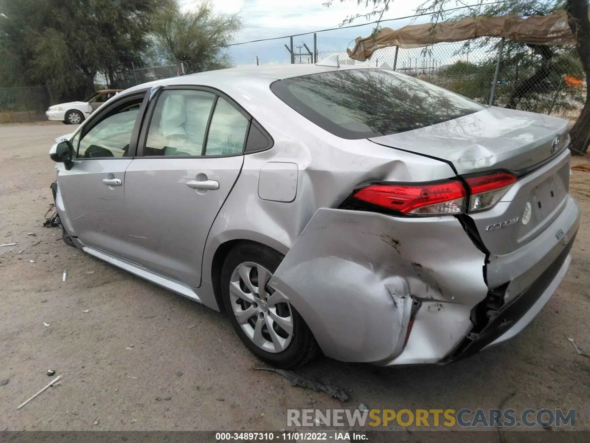 3 fotografías del automóvil dañado JTDEPRAE1LJ061985 TOYOTA COROLLA 2020
