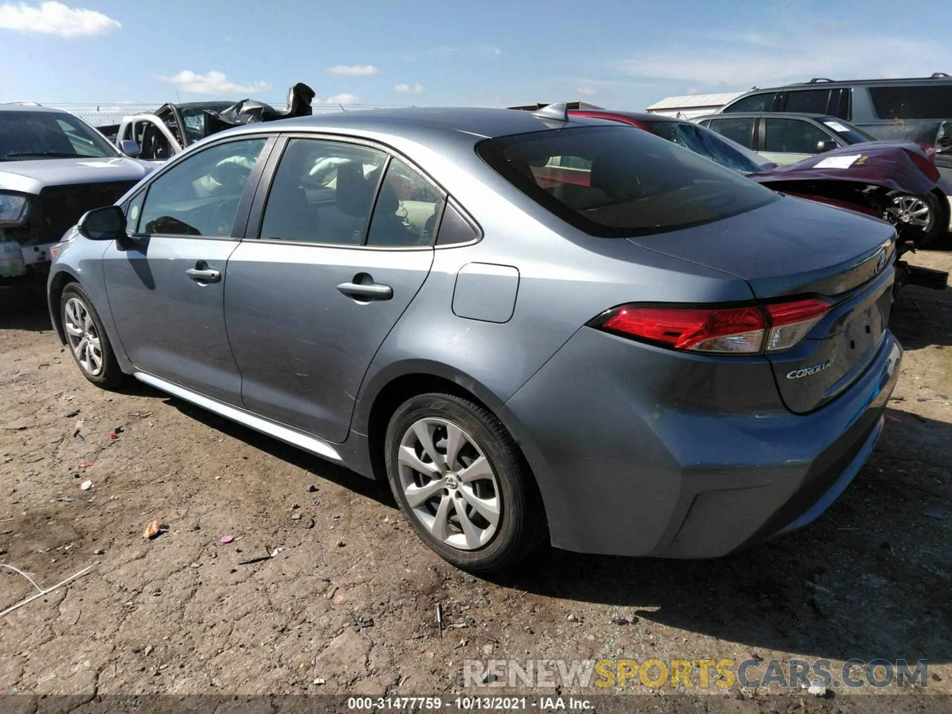 3 fotografías del automóvil dañado JTDEPRAE2LJ022922 TOYOTA COROLLA 2020