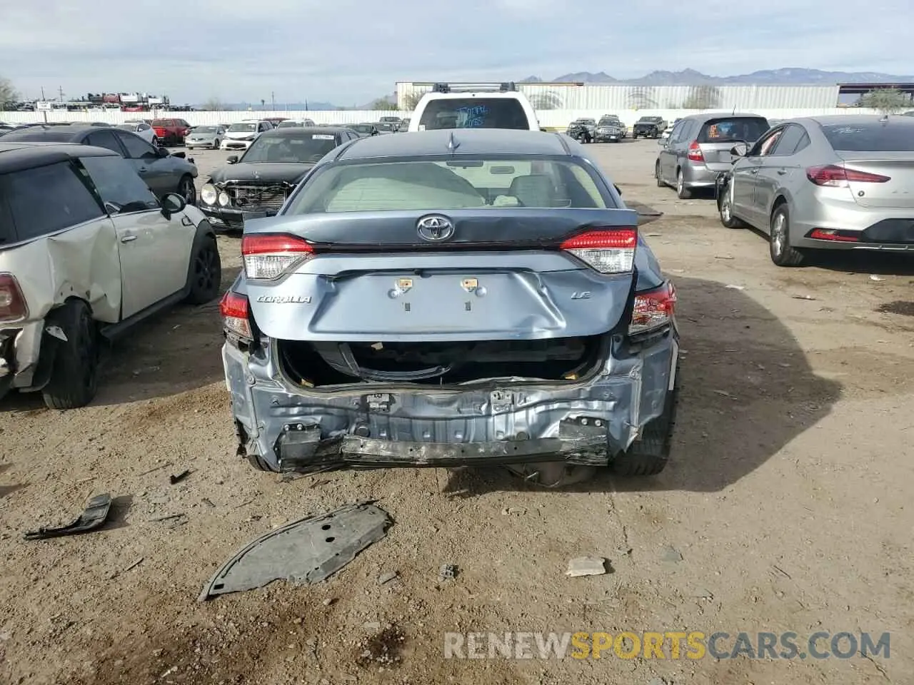6 fotografías del automóvil dañado JTDEPRAE2LJ027182 TOYOTA COROLLA 2020