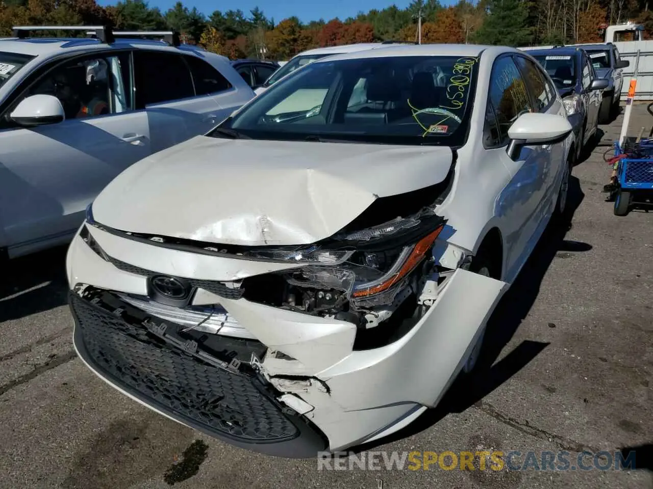 2 fotografías del automóvil dañado JTDEPRAE2LJ027604 TOYOTA COROLLA 2020