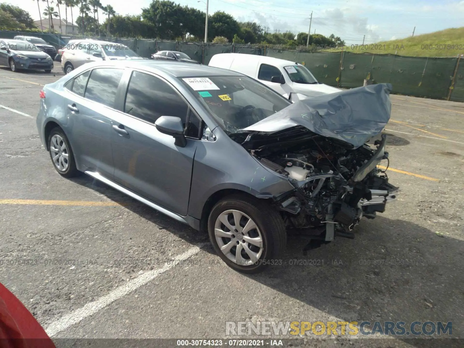 1 fotografías del automóvil dañado JTDEPRAE2LJ041857 TOYOTA COROLLA 2020