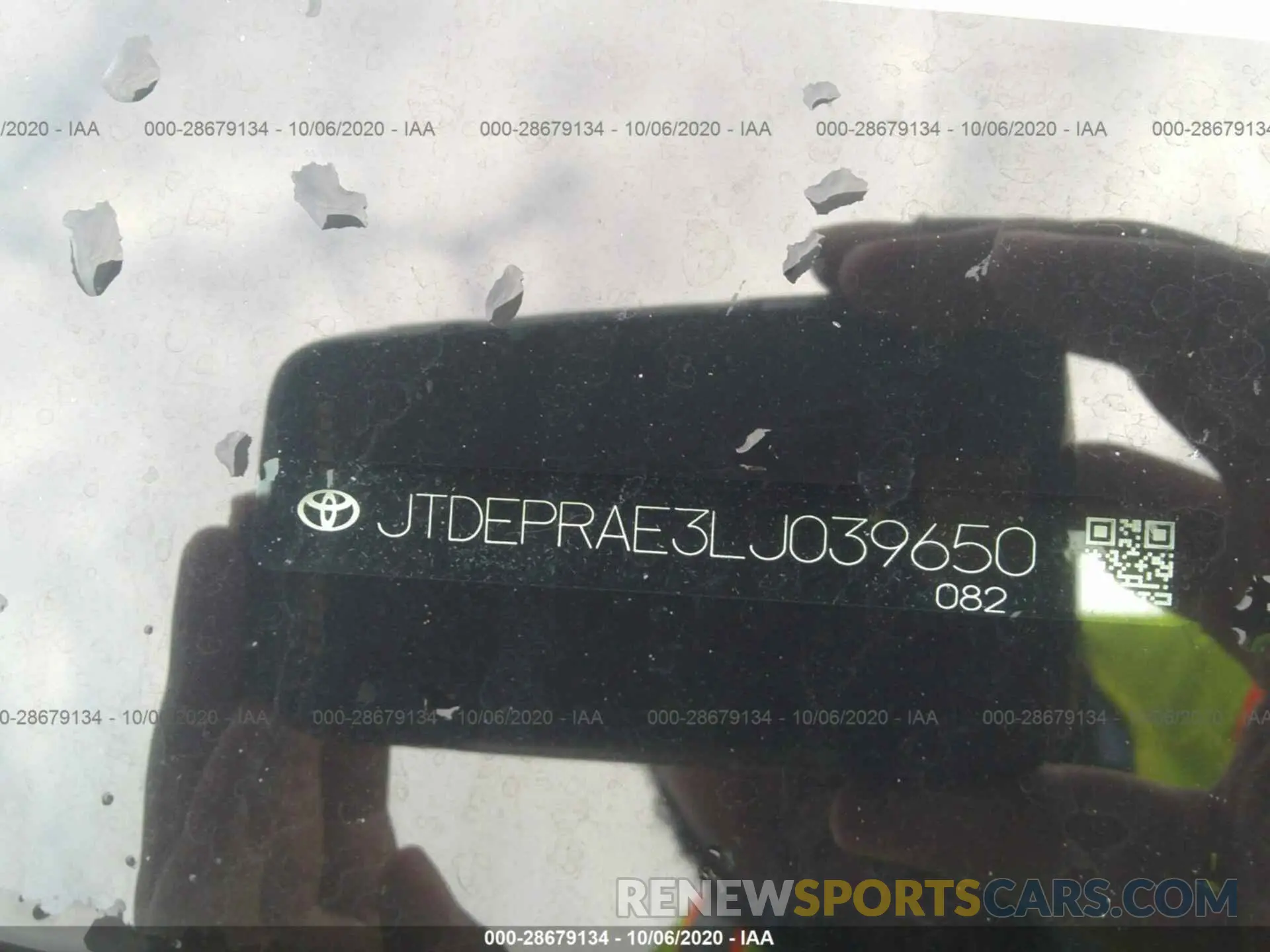 9 fotografías del automóvil dañado JTDEPRAE3LJ039650 TOYOTA COROLLA 2020