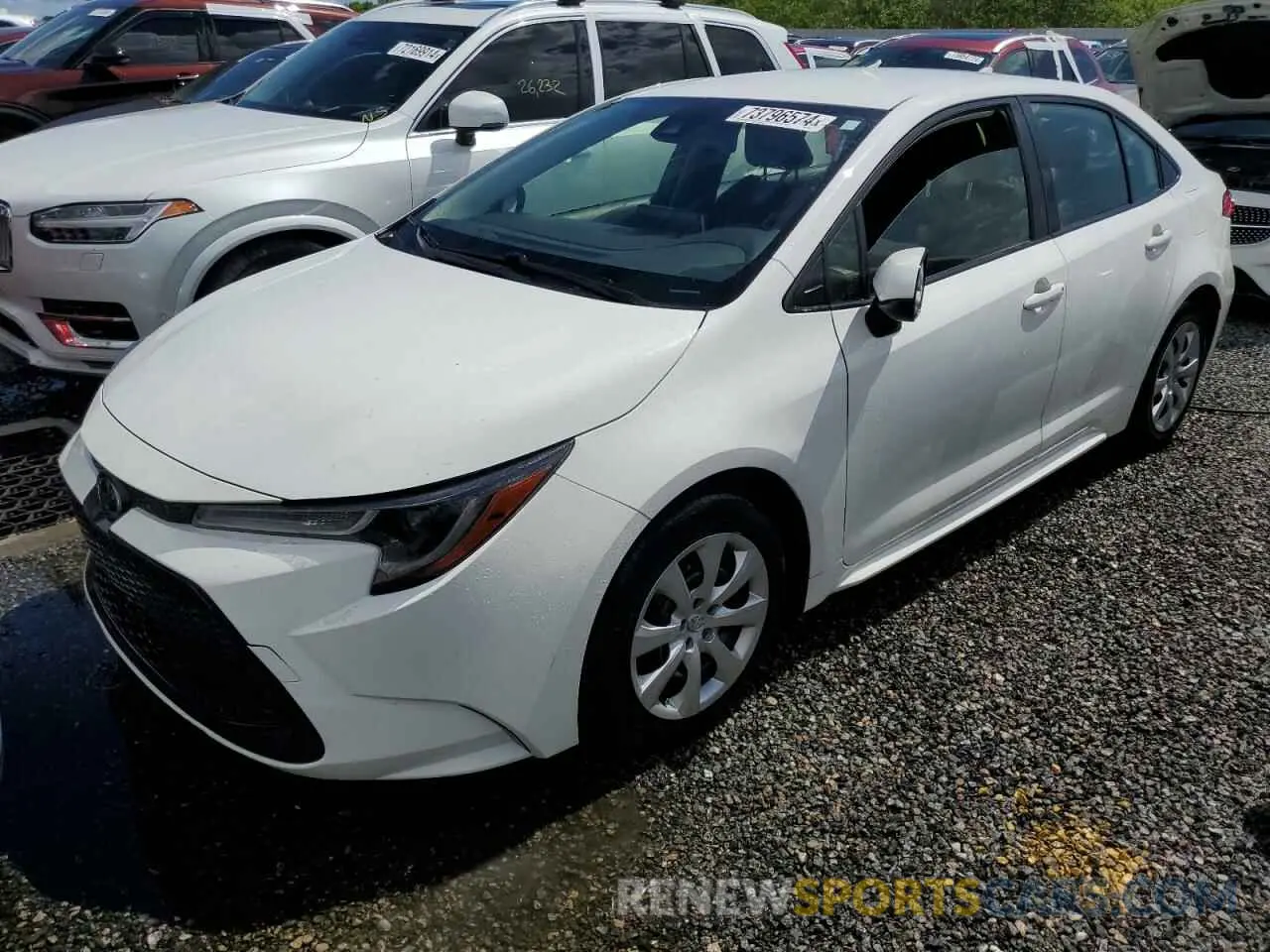 1 fotografías del automóvil dañado JTDEPRAE3LJ094504 TOYOTA COROLLA 2020