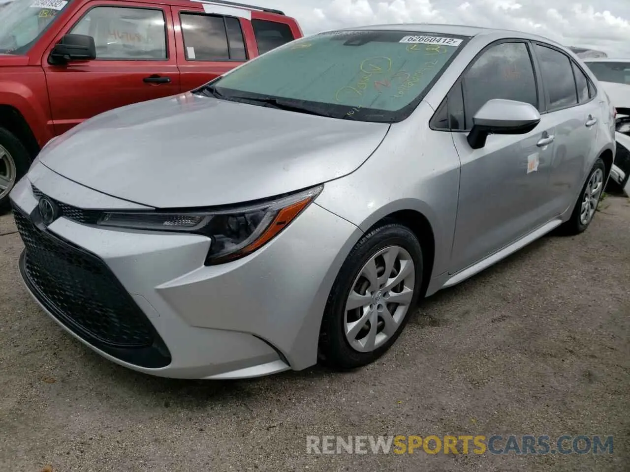 2 fotografías del automóvil dañado JTDEPRAE4LJ004745 TOYOTA COROLLA 2020