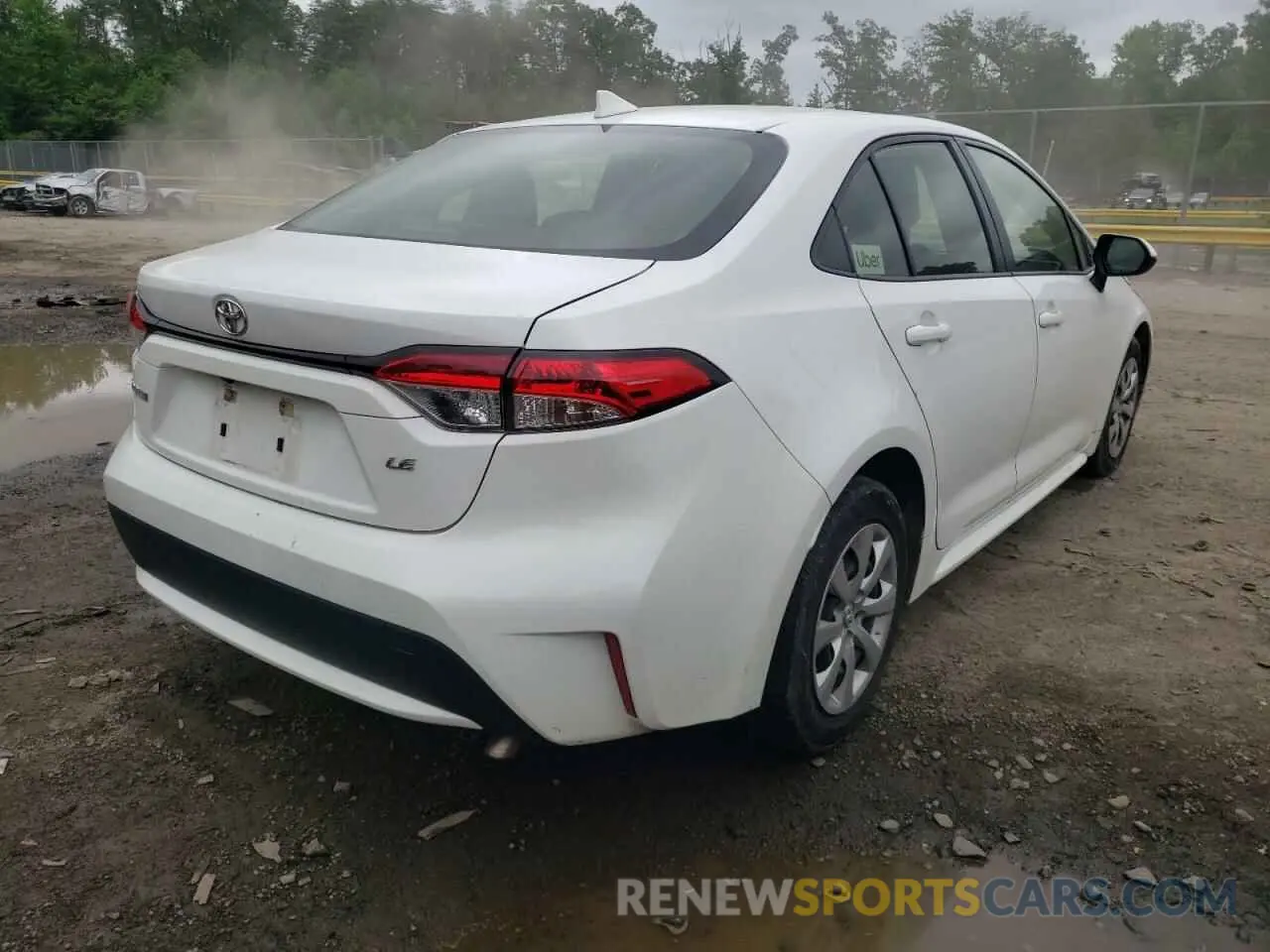 4 fotografías del automóvil dañado JTDEPRAE4LJ027295 TOYOTA COROLLA 2020