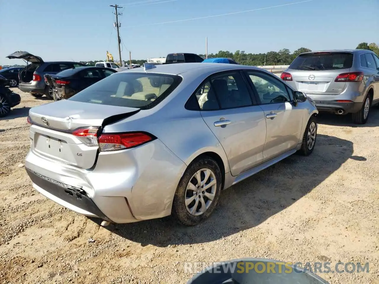 3 fotografías del automóvil dañado JTDEPRAE4LJ037051 TOYOTA COROLLA 2020