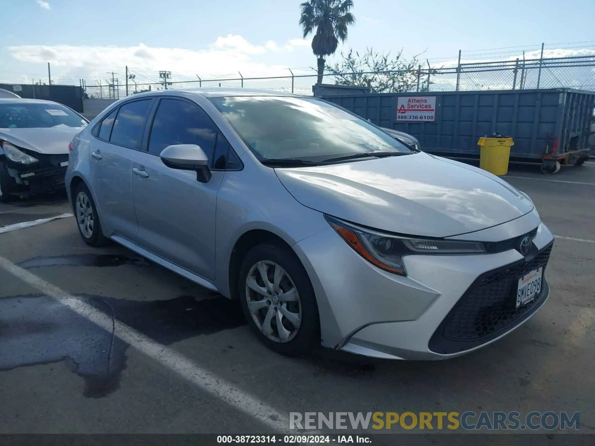 1 fotografías del automóvil dañado JTDEPRAE4LJ075265 TOYOTA COROLLA 2020