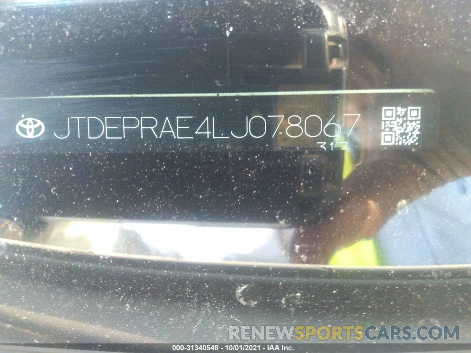 9 fotografías del automóvil dañado JTDEPRAE4LJ078067 TOYOTA COROLLA 2020