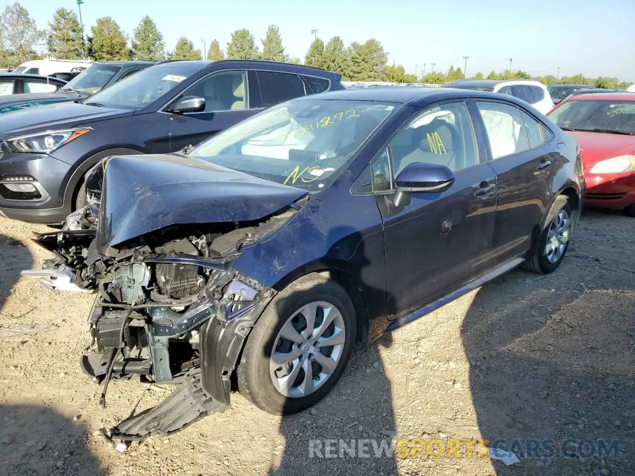 2 fotografías del automóvil dañado JTDEPRAE4LJ086394 TOYOTA COROLLA 2020