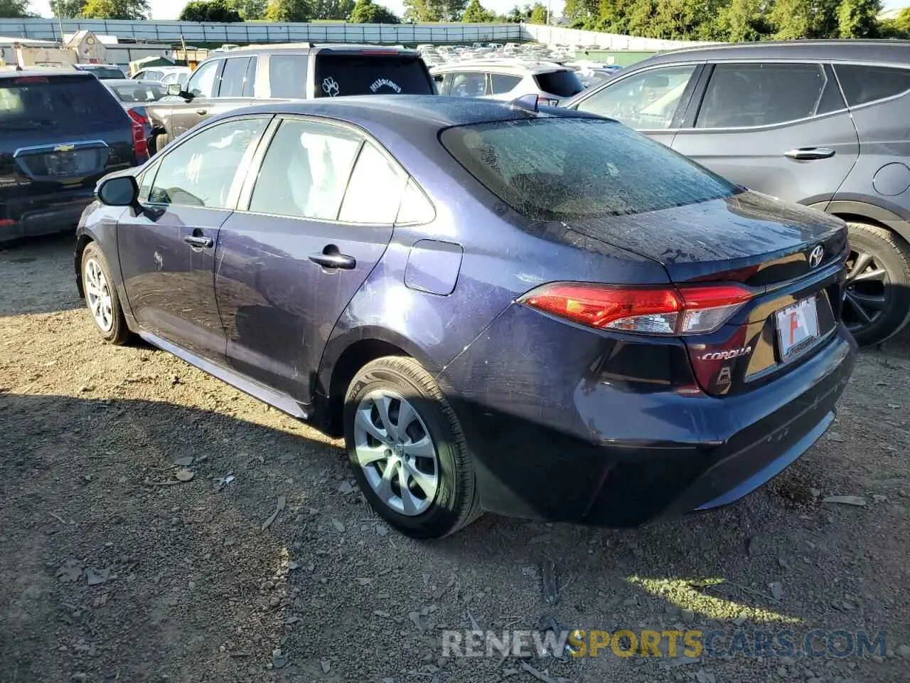3 fotografías del automóvil dañado JTDEPRAE4LJ086394 TOYOTA COROLLA 2020