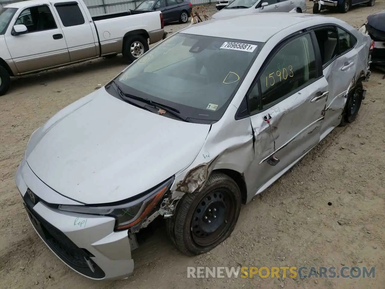 2 fotografías del automóvil dañado JTDEPRAE4LJ091188 TOYOTA COROLLA 2020