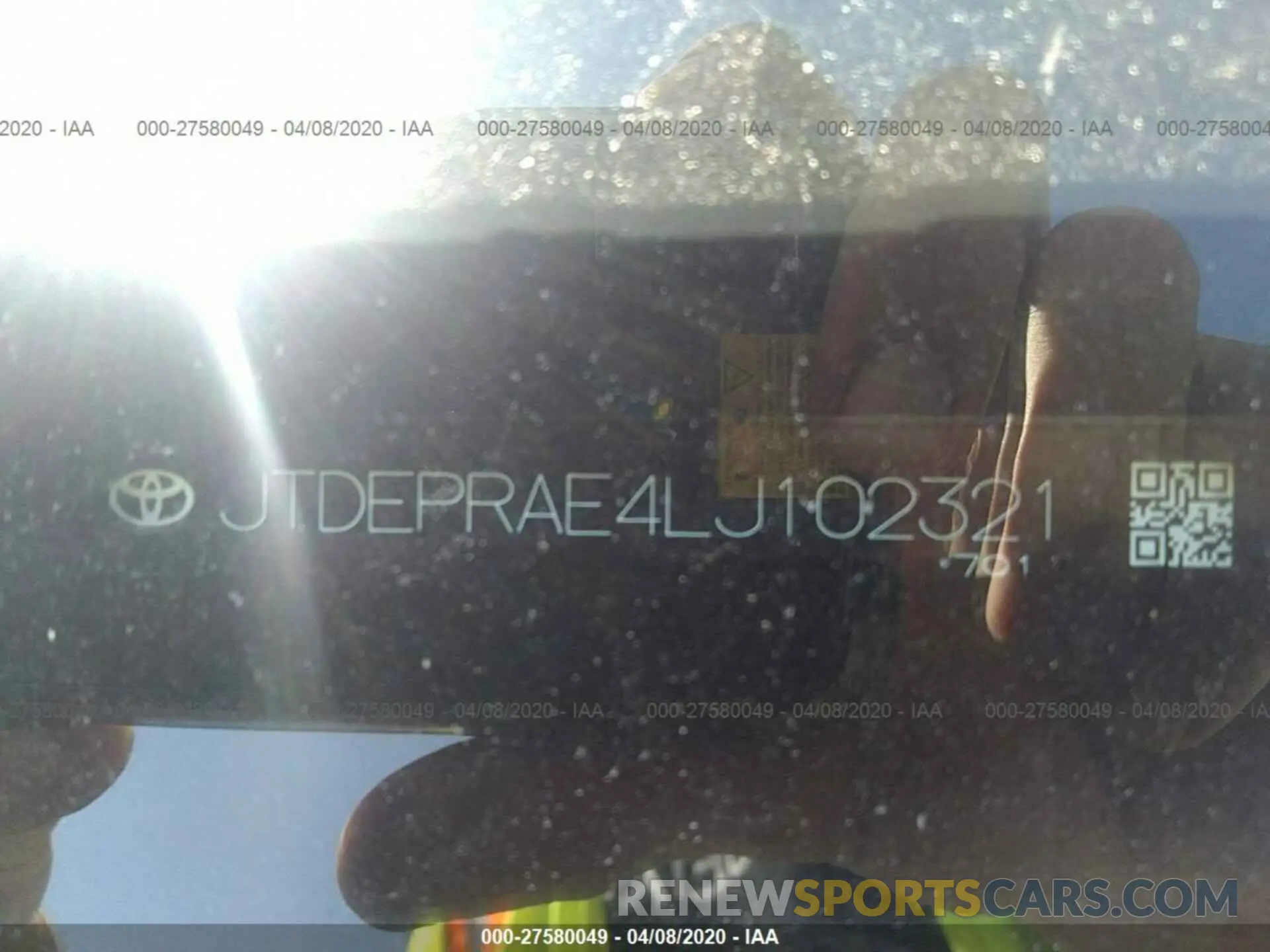 9 fotografías del automóvil dañado JTDEPRAE4LJ102321 TOYOTA COROLLA 2020