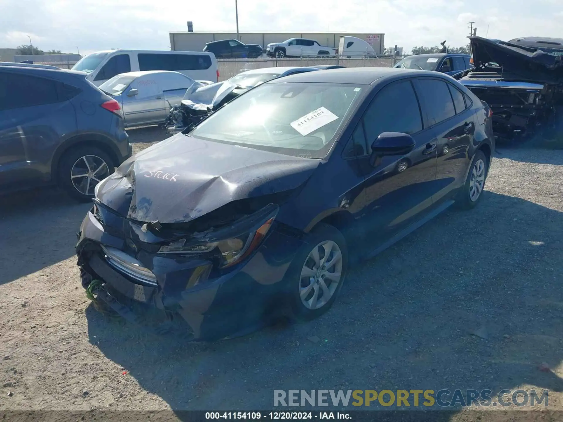 2 fotografías del automóvil dañado JTDEPRAE4LJ115151 TOYOTA COROLLA 2020