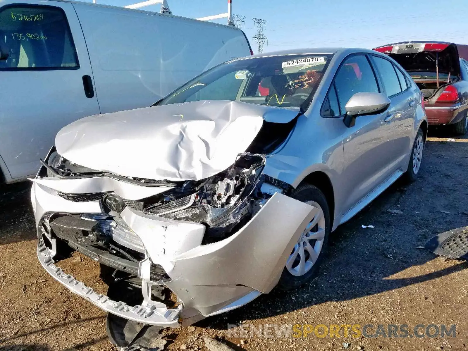 2 fotografías del automóvil dañado JTDEPRAE5LJ027032 TOYOTA COROLLA 2020