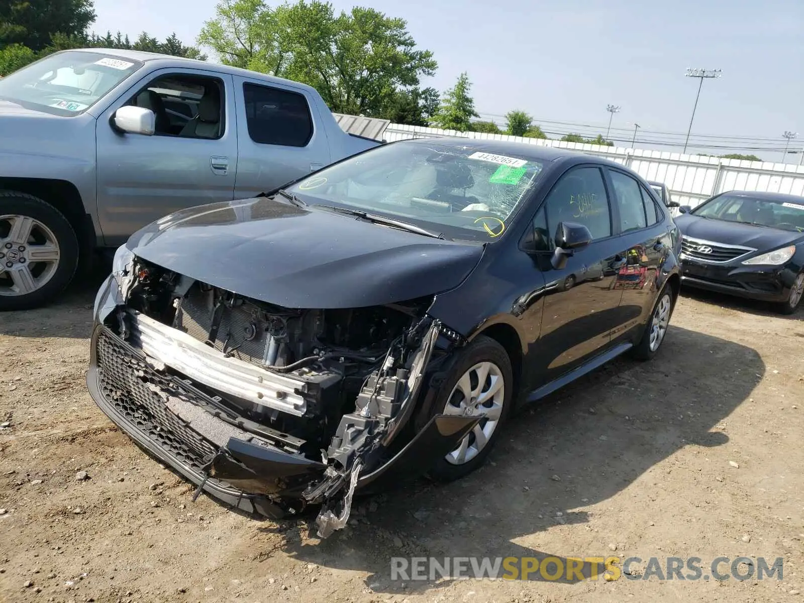 2 fotografías del automóvil dañado JTDEPRAE5LJ041061 TOYOTA COROLLA 2020