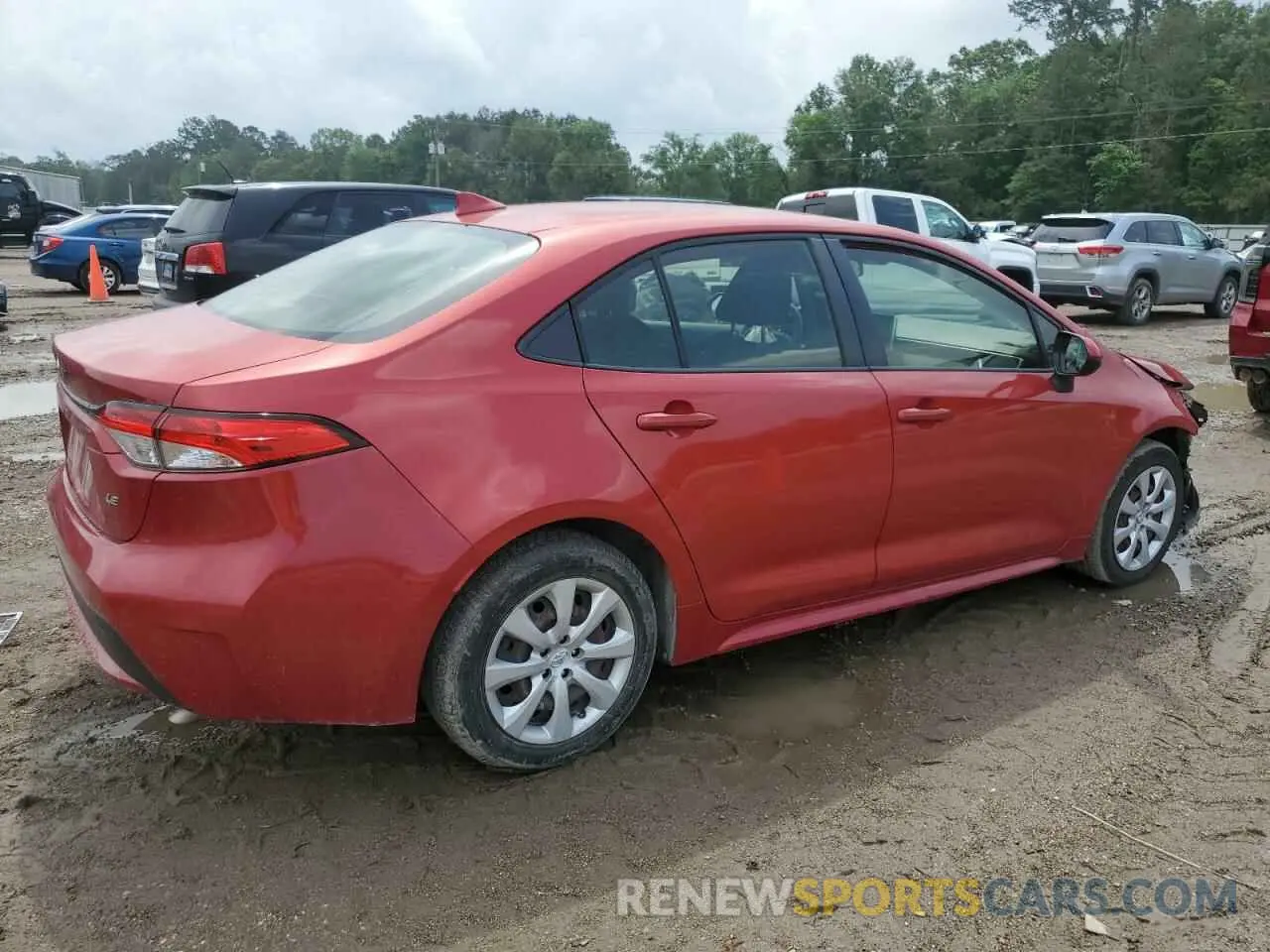 3 fotografías del automóvil dañado JTDEPRAE5LJ043022 TOYOTA COROLLA 2020