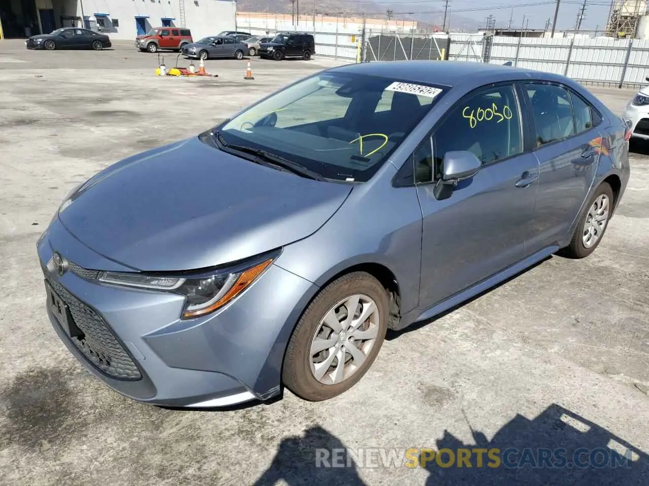 2 fotografías del automóvil dañado JTDEPRAE5LJ051704 TOYOTA COROLLA 2020