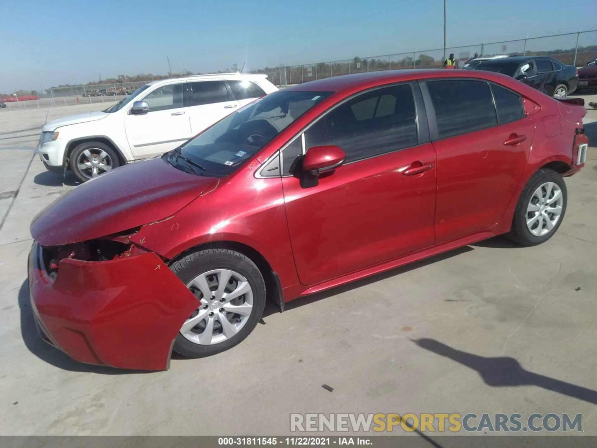 2 fotografías del automóvil dañado JTDEPRAE5LJ083441 TOYOTA COROLLA 2020