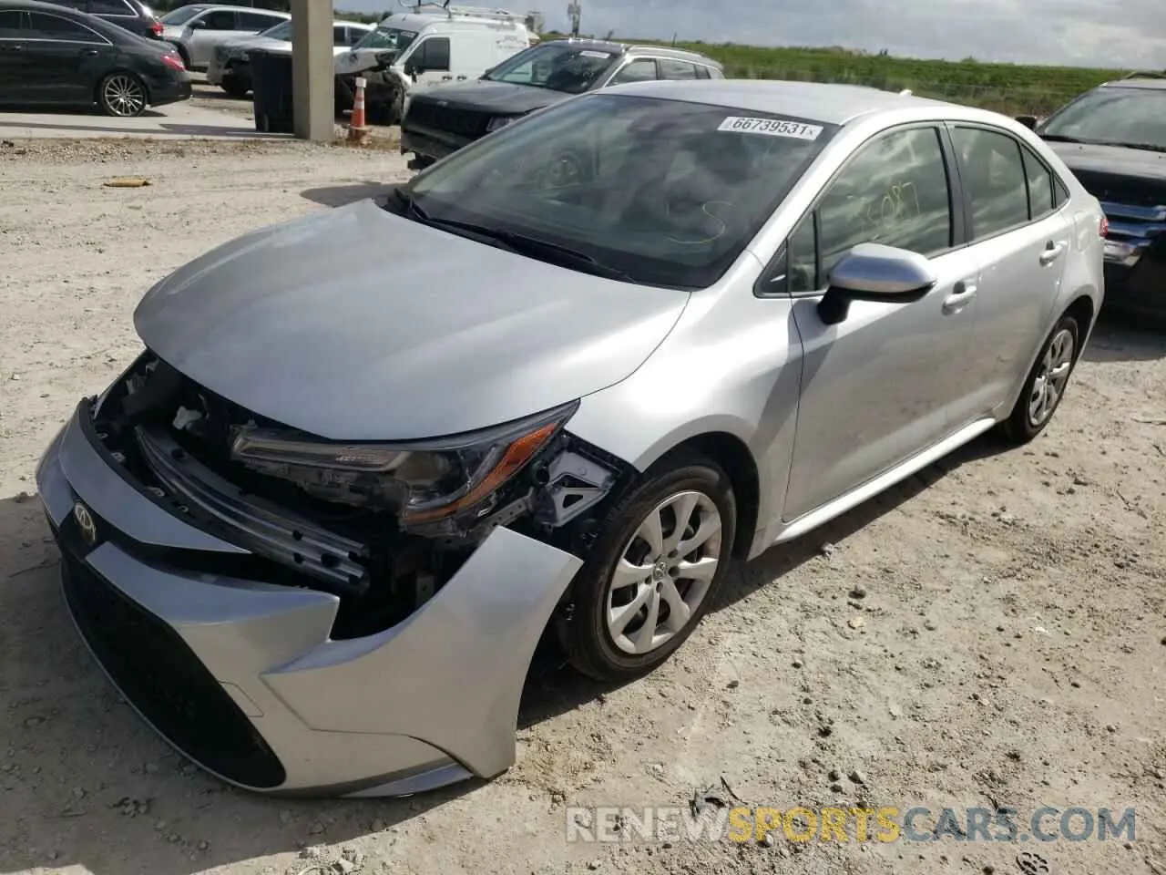 2 fotografías del automóvil dañado JTDEPRAE5LJ102568 TOYOTA COROLLA 2020