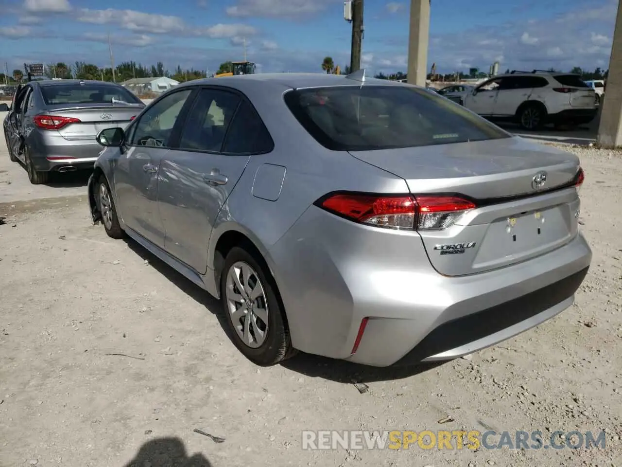 3 fotografías del automóvil dañado JTDEPRAE5LJ102568 TOYOTA COROLLA 2020