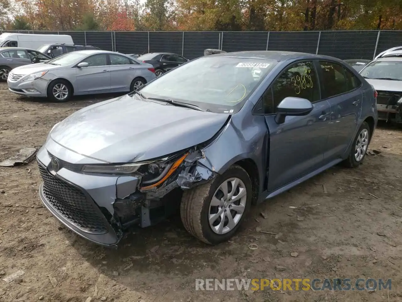 2 fotografías del automóvil dañado JTDEPRAE5LJ103607 TOYOTA COROLLA 2020