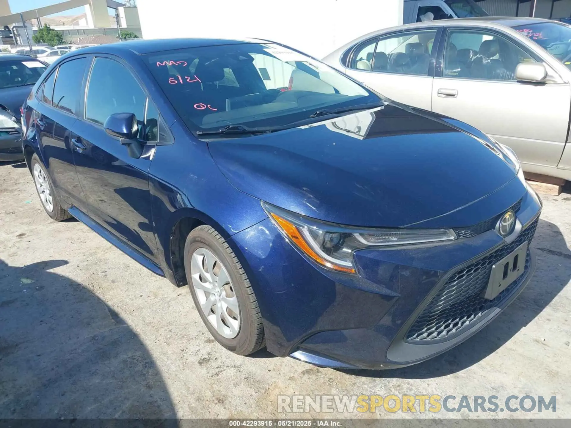 1 fotografías del automóvil dañado JTDEPRAE5LJ106605 TOYOTA COROLLA 2020