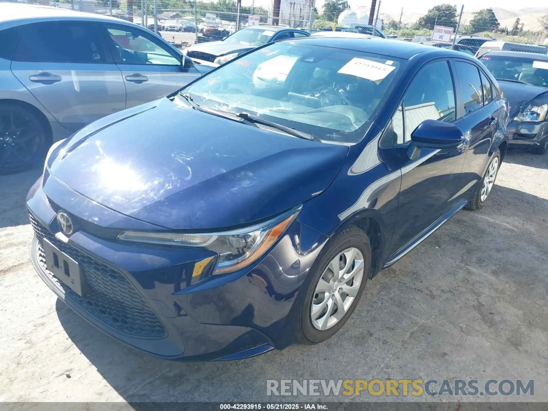 2 fotografías del automóvil dañado JTDEPRAE5LJ106605 TOYOTA COROLLA 2020