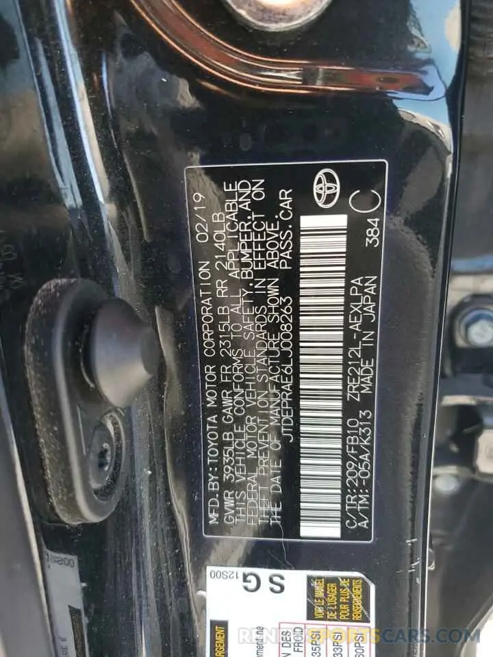 13 fotografías del automóvil dañado JTDEPRAE6LJ008263 TOYOTA COROLLA 2020