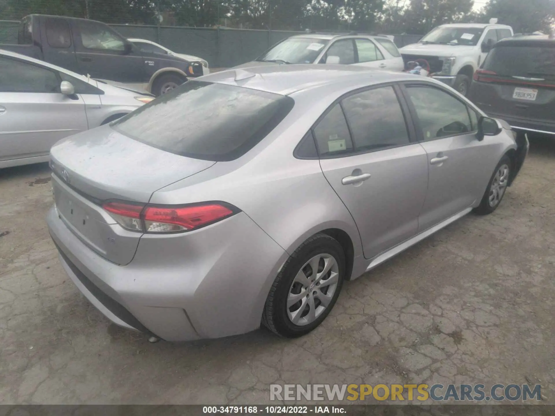 4 fotografías del automóvil dañado JTDEPRAE6LJ021515 TOYOTA COROLLA 2020