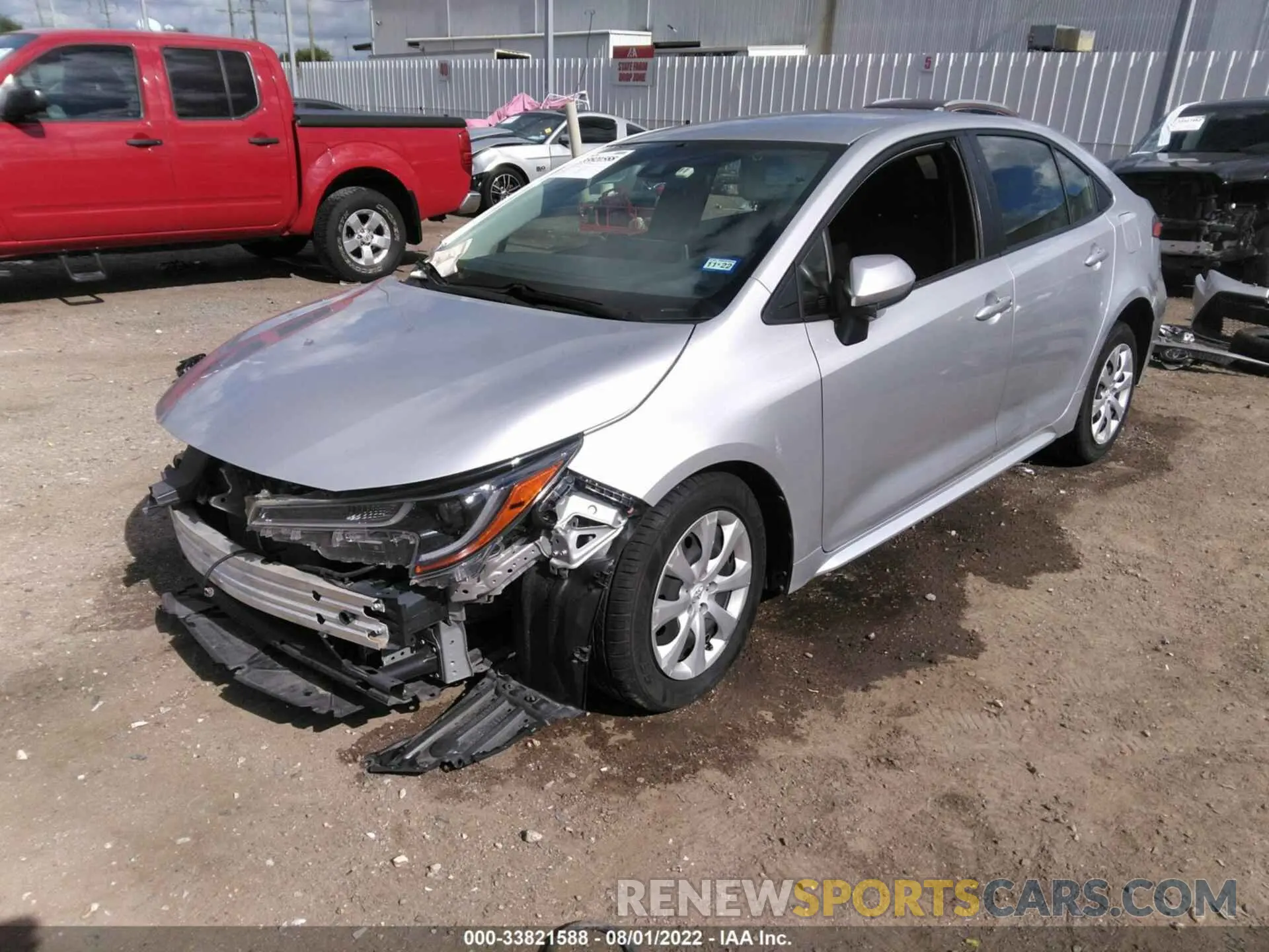 2 fotografías del automóvil dañado JTDEPRAE6LJ039920 TOYOTA COROLLA 2020