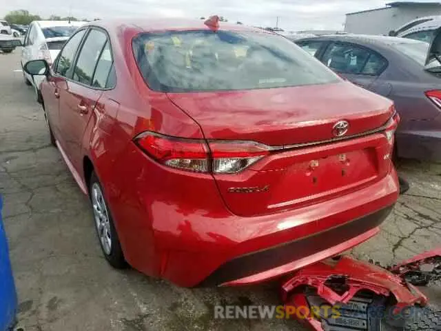 3 fotografías del automóvil dañado JTDEPRAE6LJ042638 TOYOTA COROLLA 2020