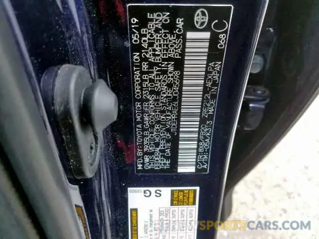 10 fotografías del automóvil dañado JTDEPRAE6LJ045698 TOYOTA COROLLA 2020