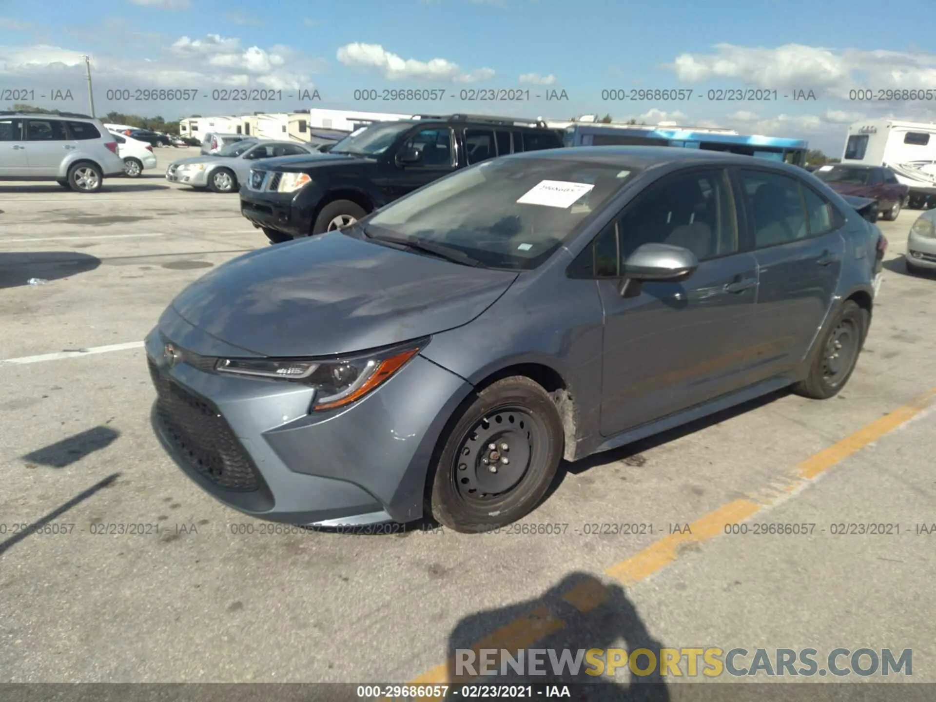 2 fotografías del automóvil dañado JTDEPRAE6LJ057706 TOYOTA COROLLA 2020