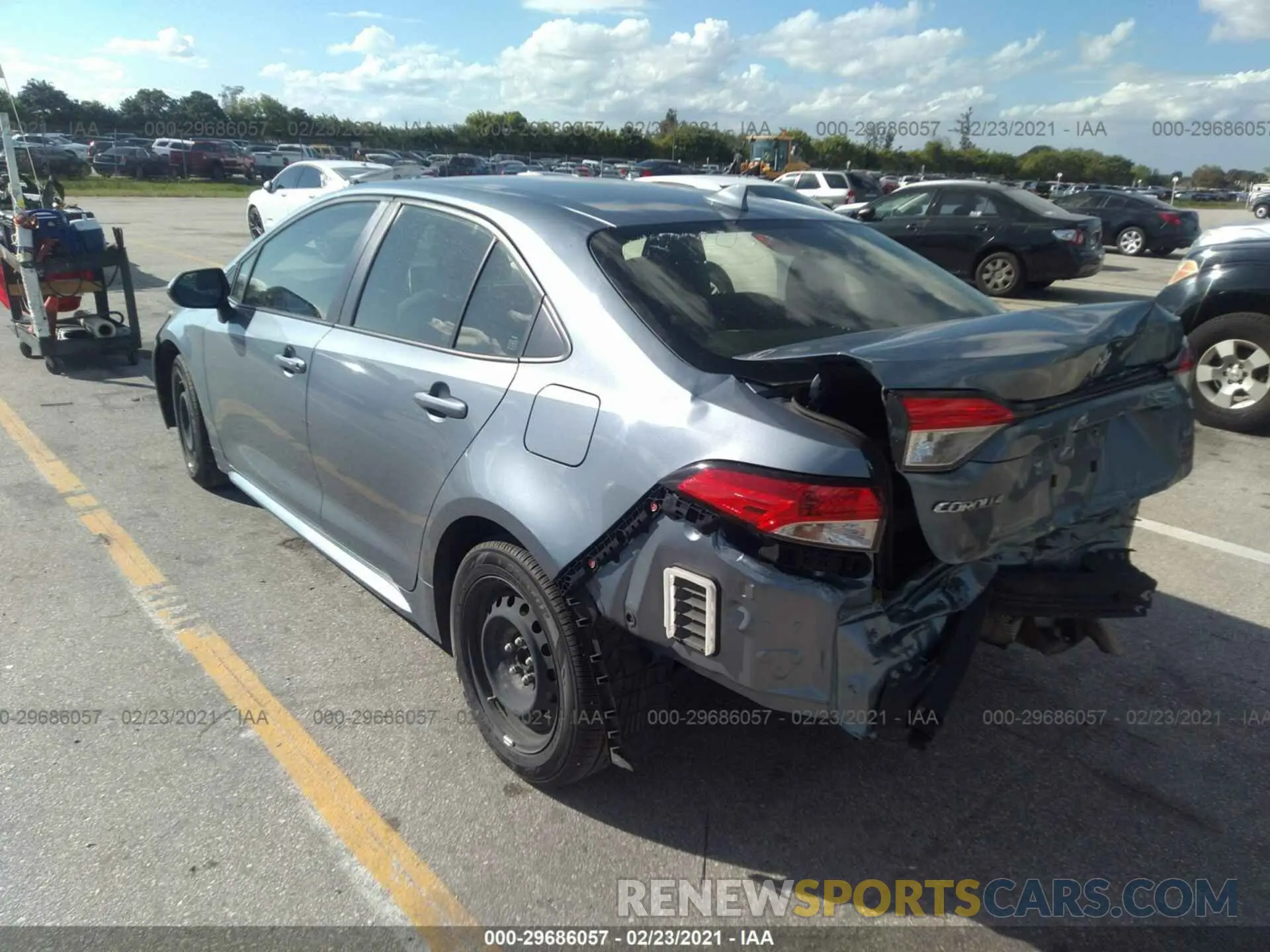 3 fotografías del automóvil dañado JTDEPRAE6LJ057706 TOYOTA COROLLA 2020