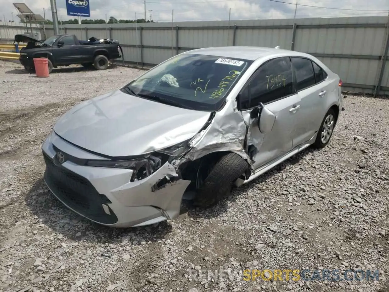 2 fotografías del automóvil dañado JTDEPRAE6LJ074764 TOYOTA COROLLA 2020