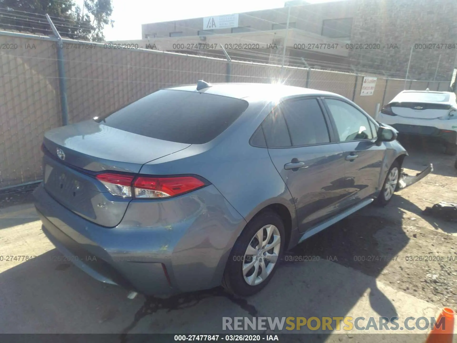 4 fotografías del automóvil dañado JTDEPRAE6LJ095548 TOYOTA COROLLA 2020