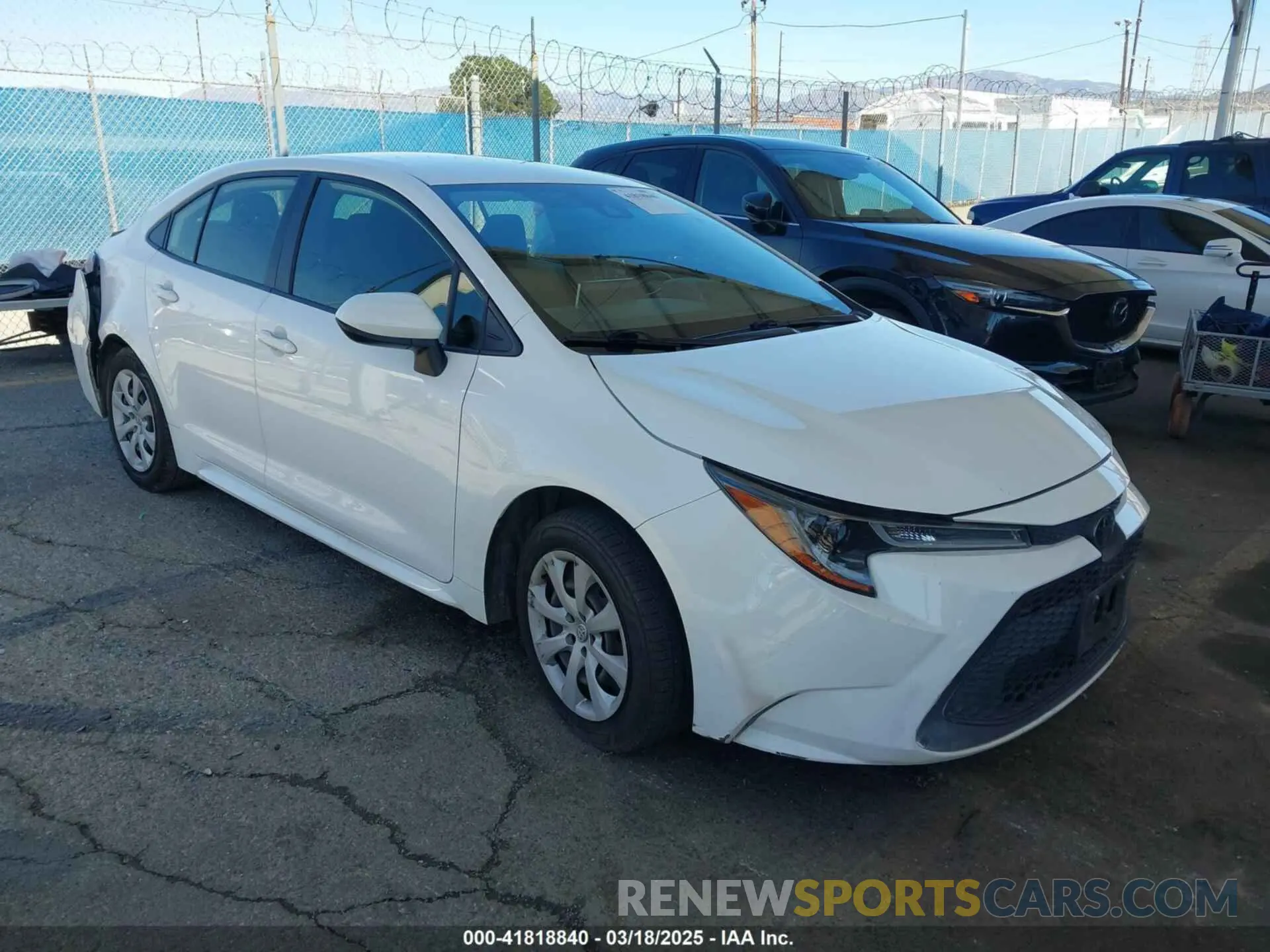 1 fotografías del automóvil dañado JTDEPRAE6LJ099244 TOYOTA COROLLA 2020