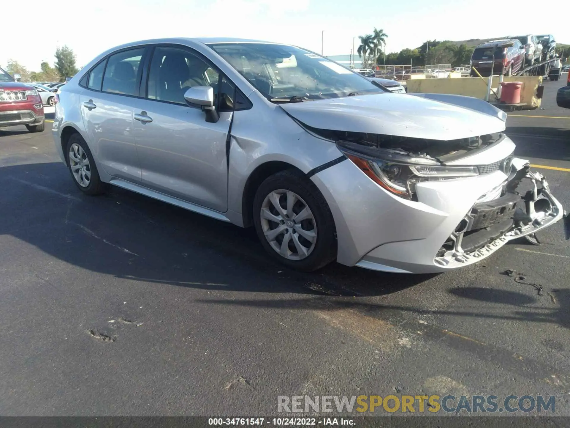 1 fotografías del automóvil dañado JTDEPRAE6LJ099342 TOYOTA COROLLA 2020