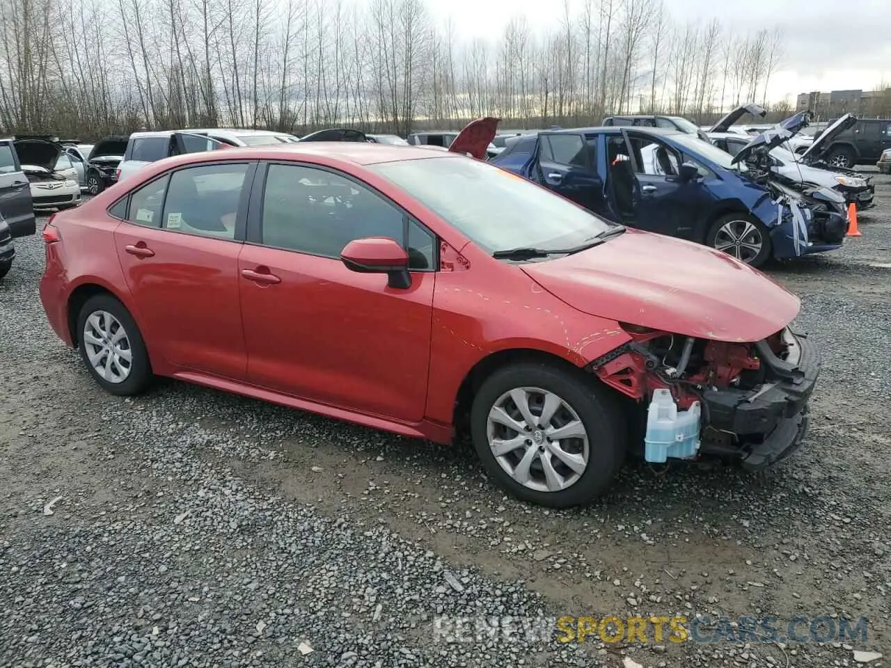 4 fotografías del automóvil dañado JTDEPRAE6LJ114535 TOYOTA COROLLA 2020
