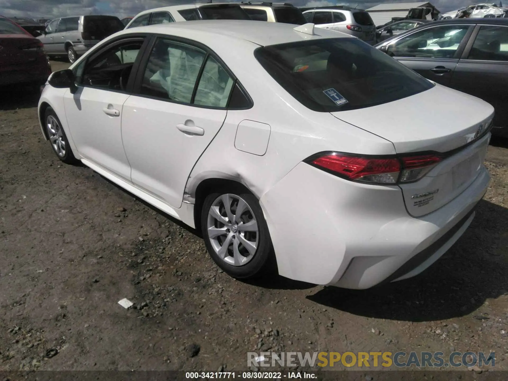 3 fotografías del automóvil dañado JTDEPRAE7LJ020213 TOYOTA COROLLA 2020