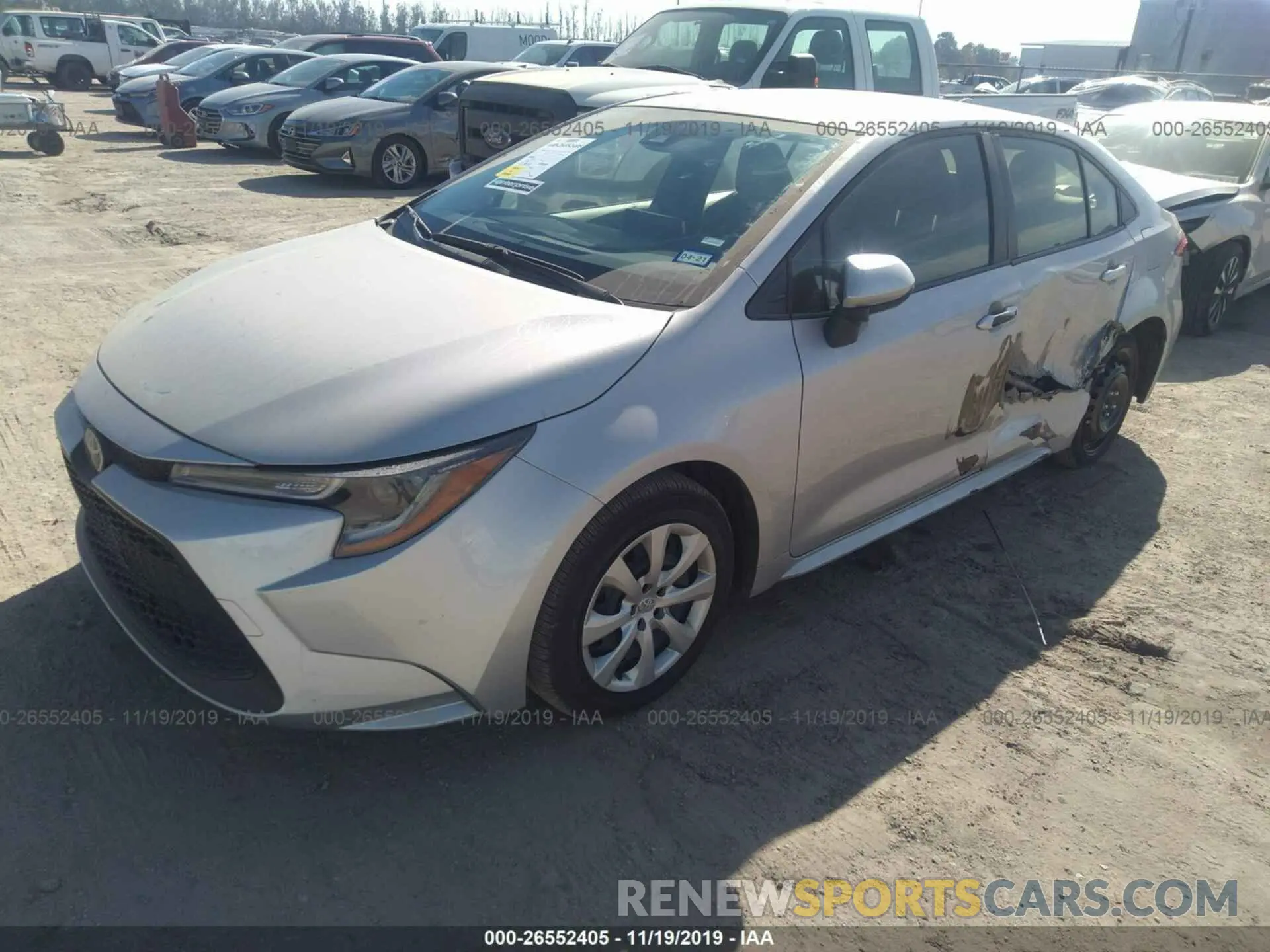 2 fotografías del automóvil dañado JTDEPRAE7LJ026237 TOYOTA COROLLA 2020