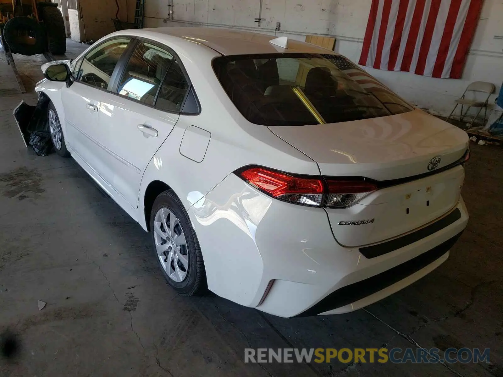 3 fotografías del automóvil dañado JTDEPRAE7LJ049243 TOYOTA COROLLA 2020