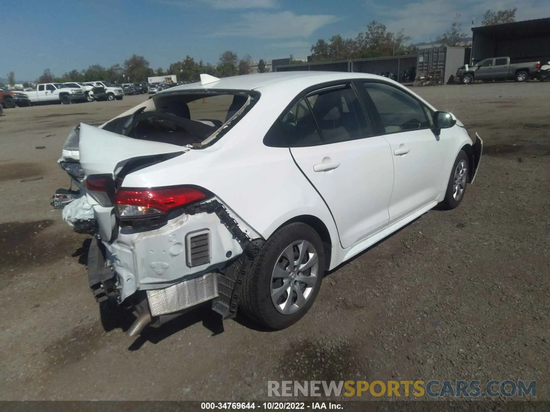 4 fotografías del automóvil dañado JTDEPRAE7LJ069752 TOYOTA COROLLA 2020
