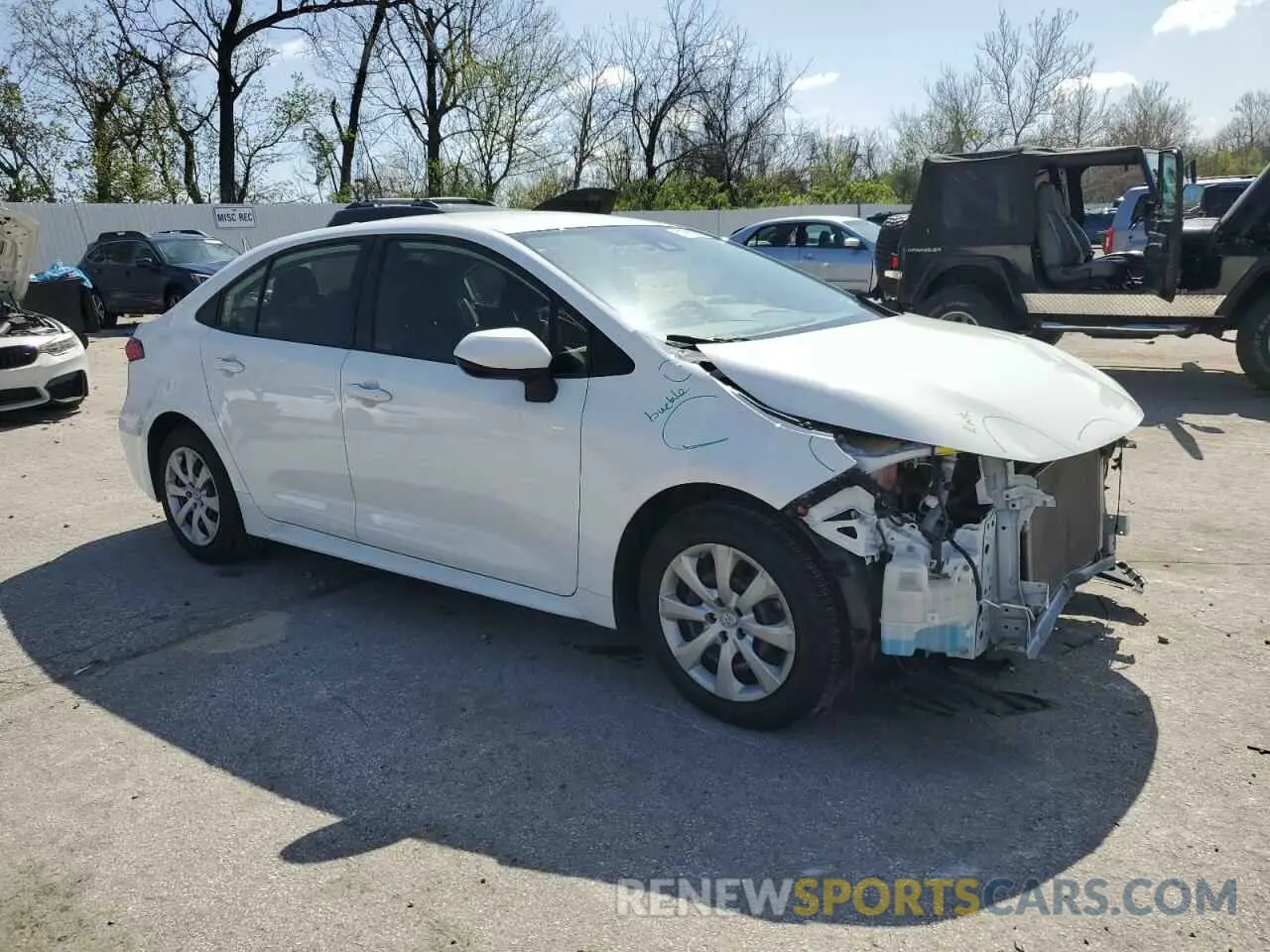 4 fotografías del automóvil dañado JTDEPRAE7LJ078550 TOYOTA COROLLA 2020