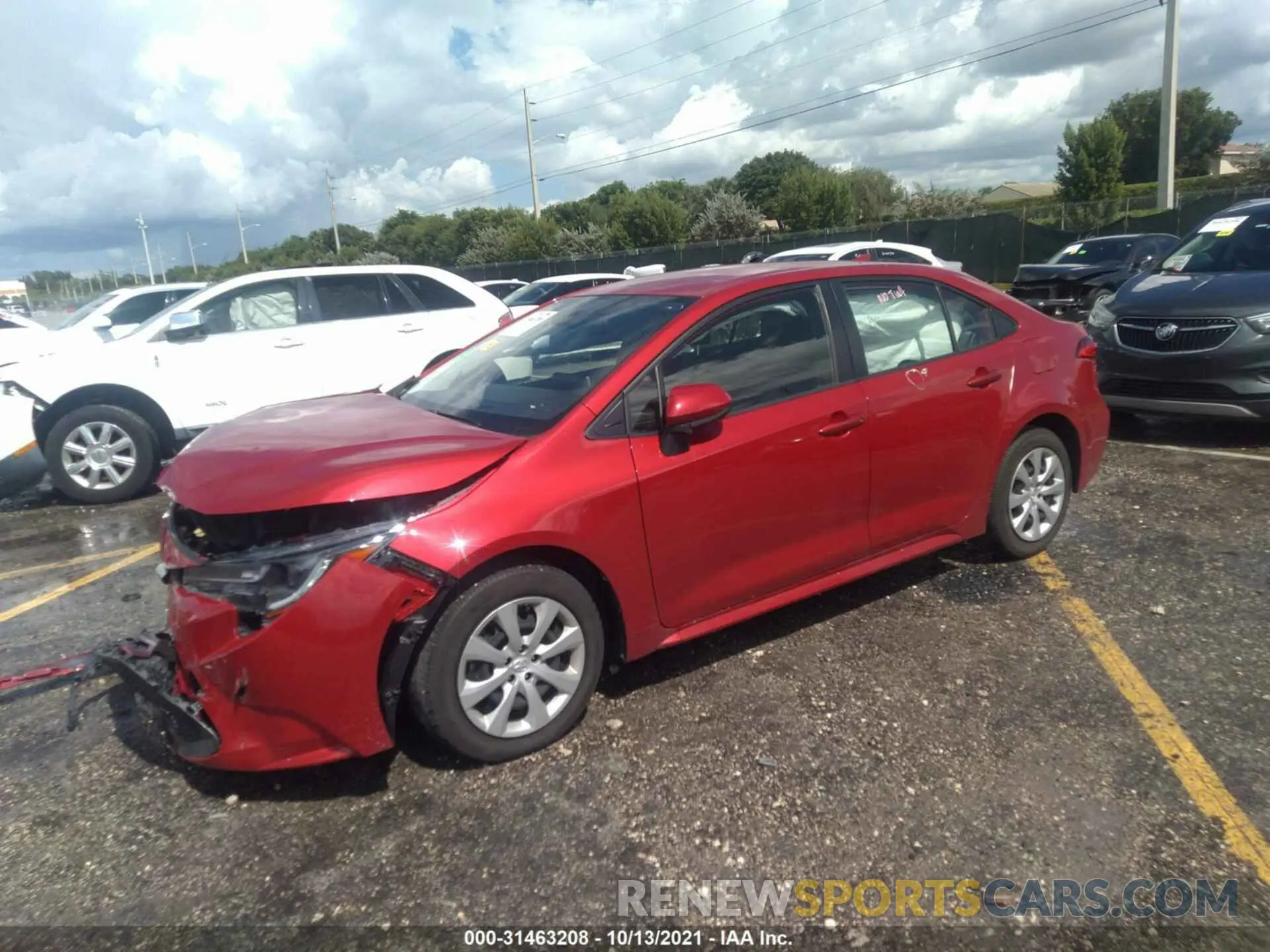 2 fotografías del automóvil dañado JTDEPRAE7LJ080038 TOYOTA COROLLA 2020