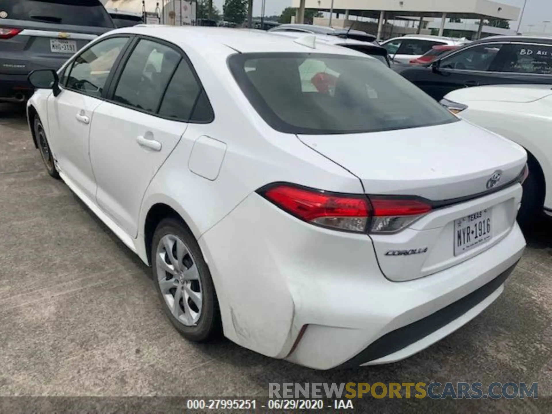 4 fotografías del automóvil dañado JTDEPRAE7LJ085367 TOYOTA COROLLA 2020